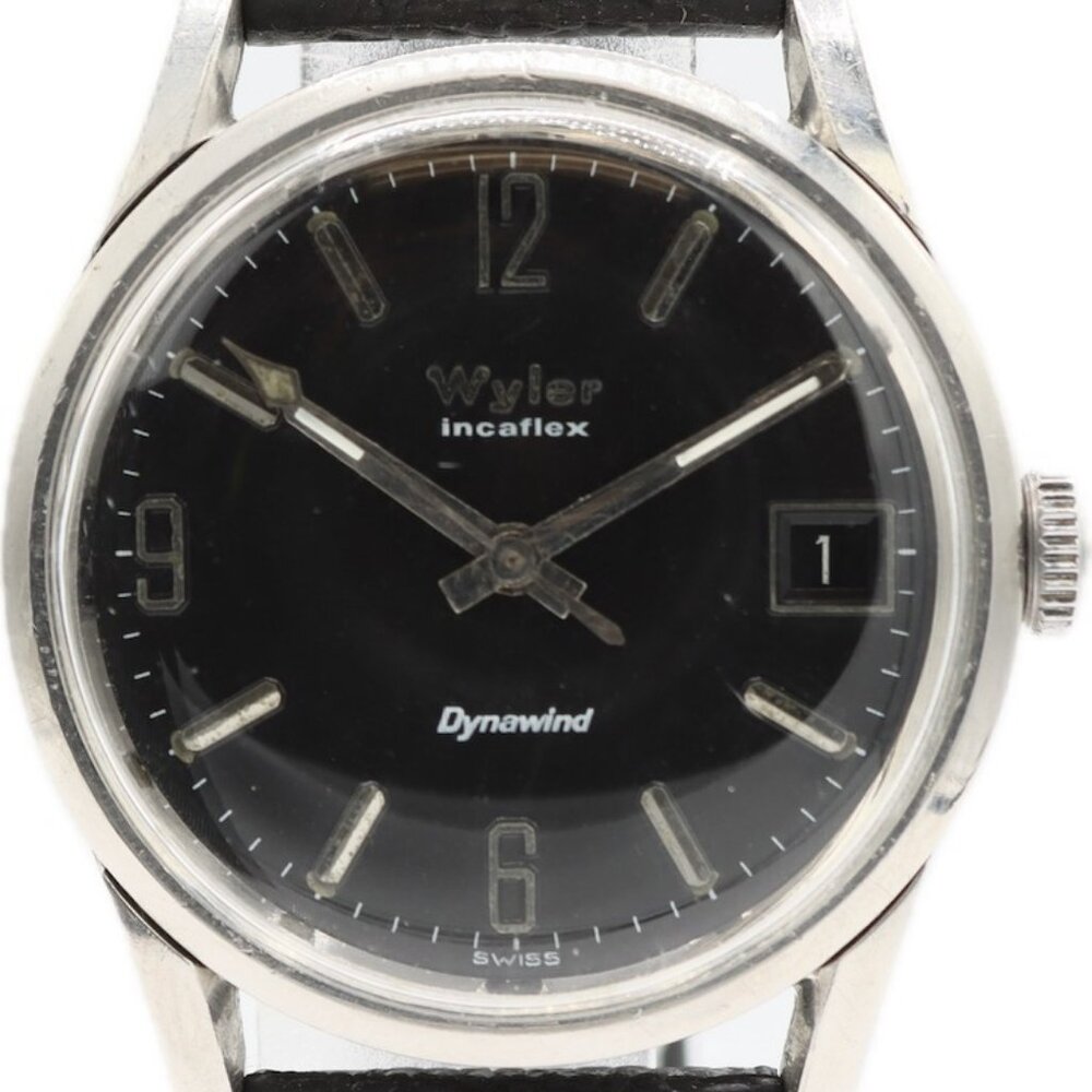 Vintage 33mm Wyler Incaflex Dynawind Men's Automatic Wristwatch Swiss Steel